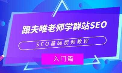 夫唯《群站seo优化教程视频》SEO基础视频教程-网赚网