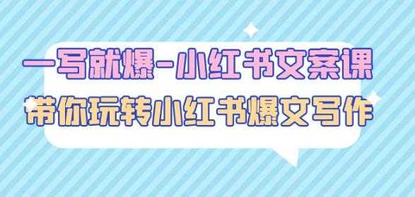一写就爆-小红书文案课：带你玩转小红收爆文写作（45节课）-网赚网