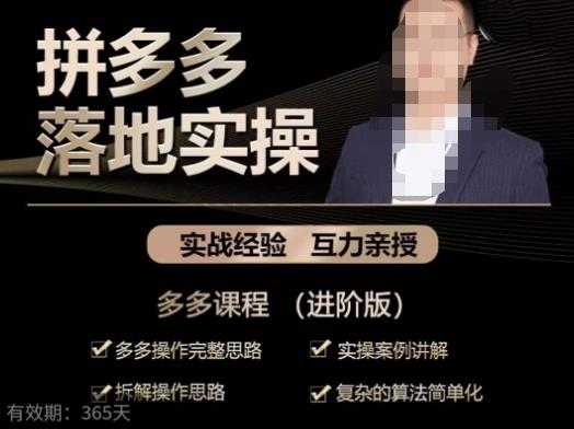 拼多多实战篇·落地实操：多多操作完整思路+实操案例讲解+拆解操作思路+复杂的算法简单化-网赚网