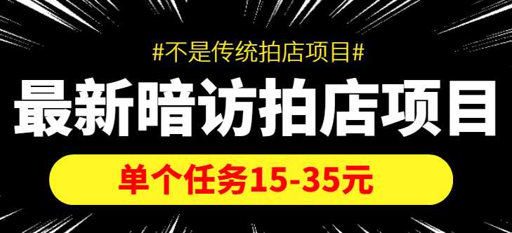 图片[1]-最新暗访拍店信息差项目，单个任务15-35元（不是传统拍店项目）-网赚网
