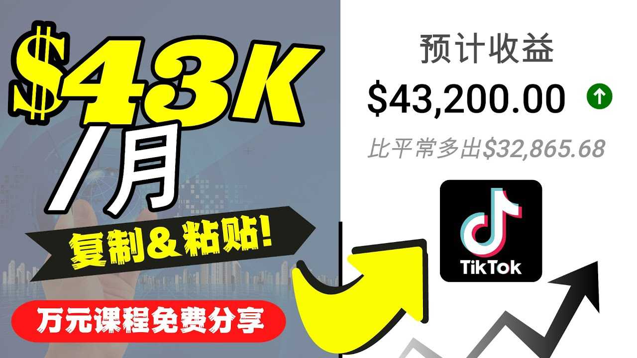 2022抖音国际版Tiktok赚钱项目：每天上传一个视频就轻松月入$43200-网赚网