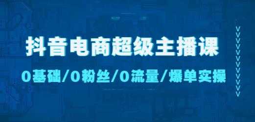 抖音电商超级主播课：0基础、0粉丝、0流量、爆单实操！-网赚网