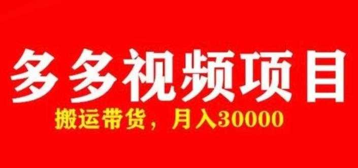 图片[1]-多多带货视频快速50爆款拿带货资格，搬运带货，月入30000【全套脚本+详细玩法】-网赚网