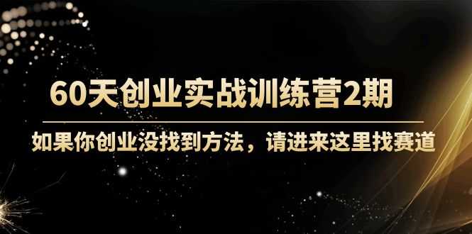 60天创业实战训练营2期：如果你创业没找到方法，进来这里找赛道-价值3000元-网赚网