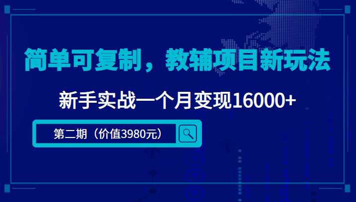 简单可复制，教辅项目新玩法，新手实战一个月变现16000+（第二期）-网赚网